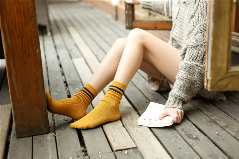 Stylish Women's Striped Long Socks | Comfortable Casual Footwear