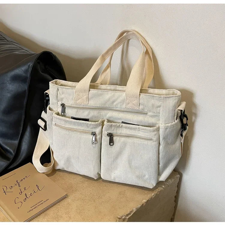 Large Capacity Casual Corduroy Messenger Bag | Versatile Tote for All