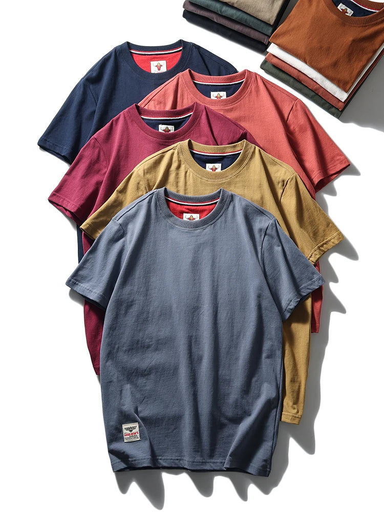 Men's Retro Solid Color Short Sleeve T-shirt | Summer Fashion Top