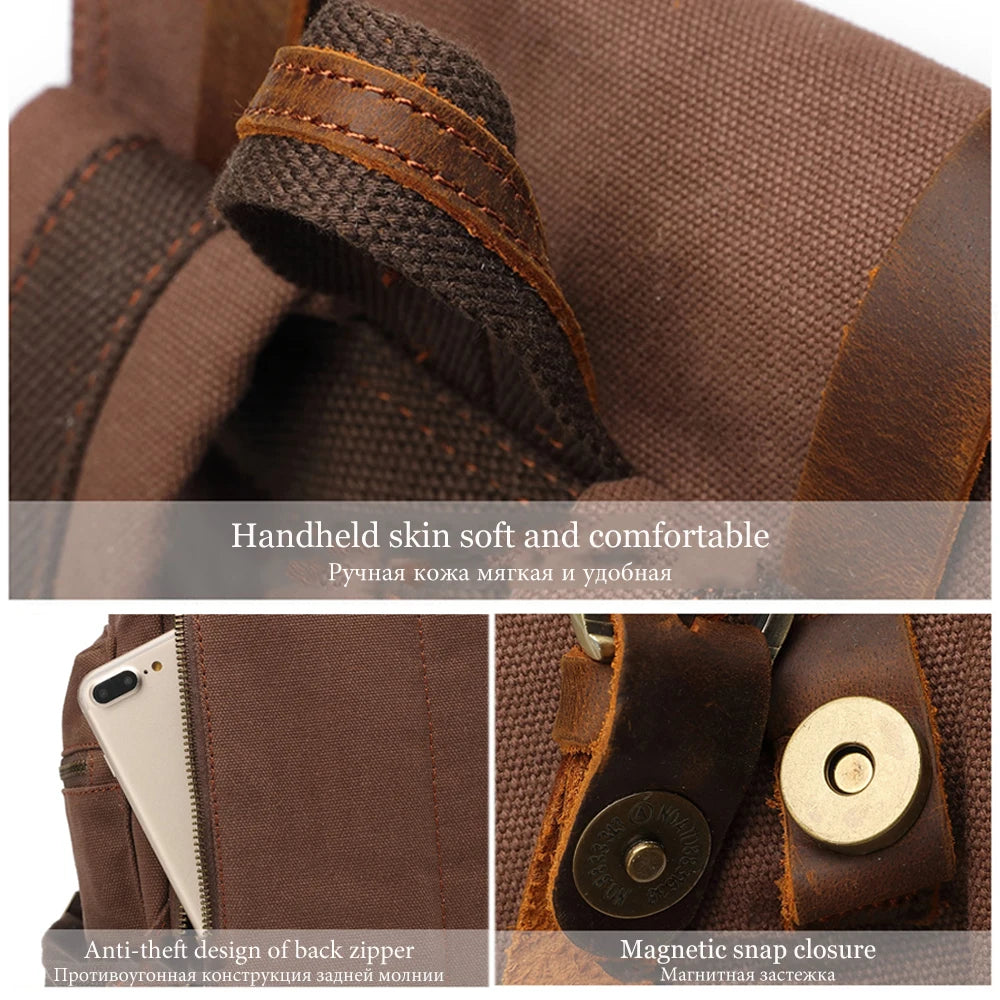 Vintage Canvas Men's Backpack | Stylish 14 Inch Laptop Bag