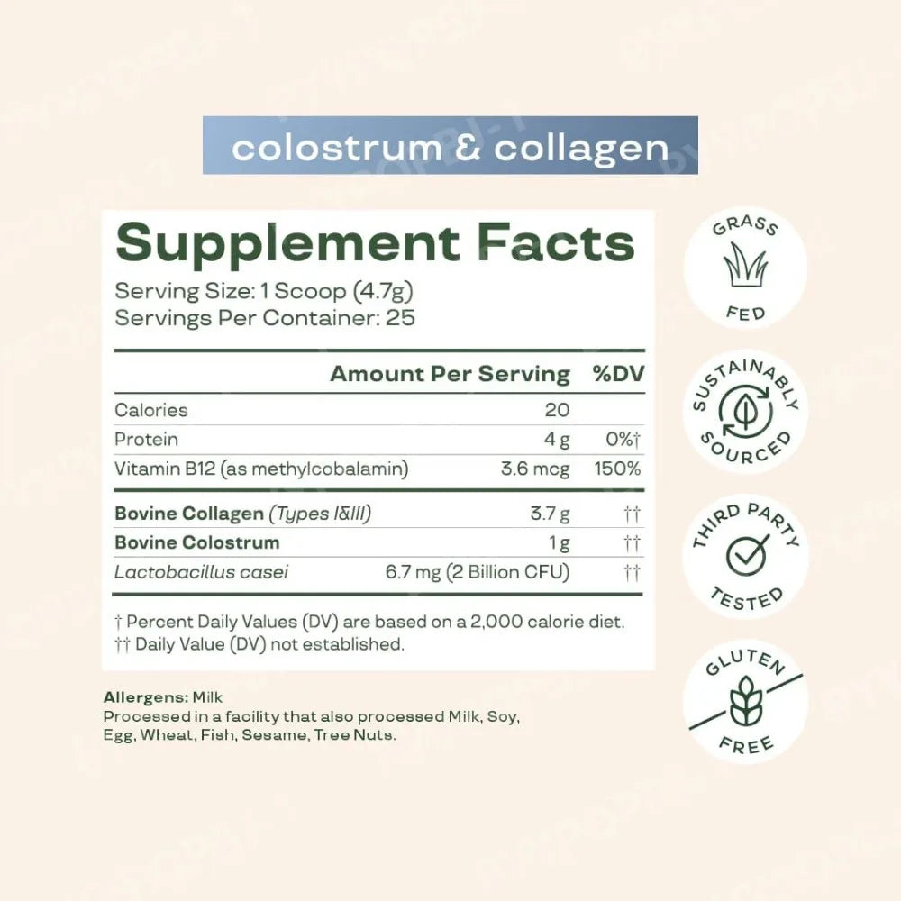 Bovine Colostrum Powder with Vitamin B12 | Gut Health & Immune Support