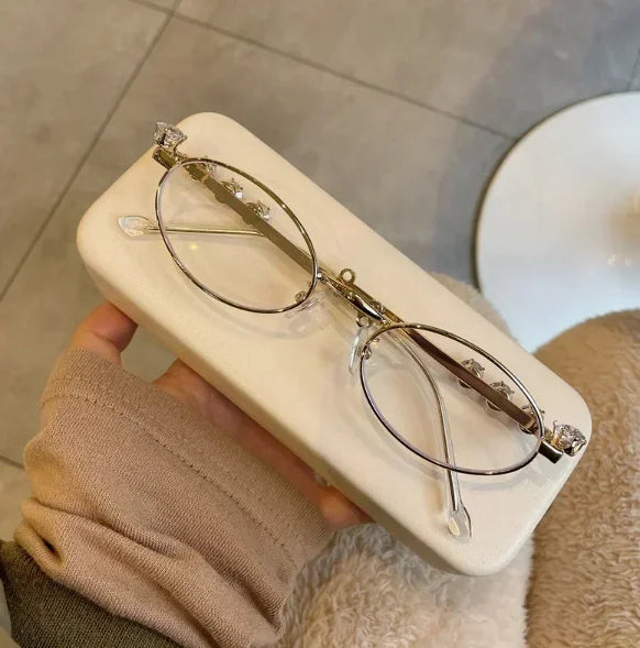 Women's Retro Silver Anti Blue Light Eyewear | Chic Oval Glasses