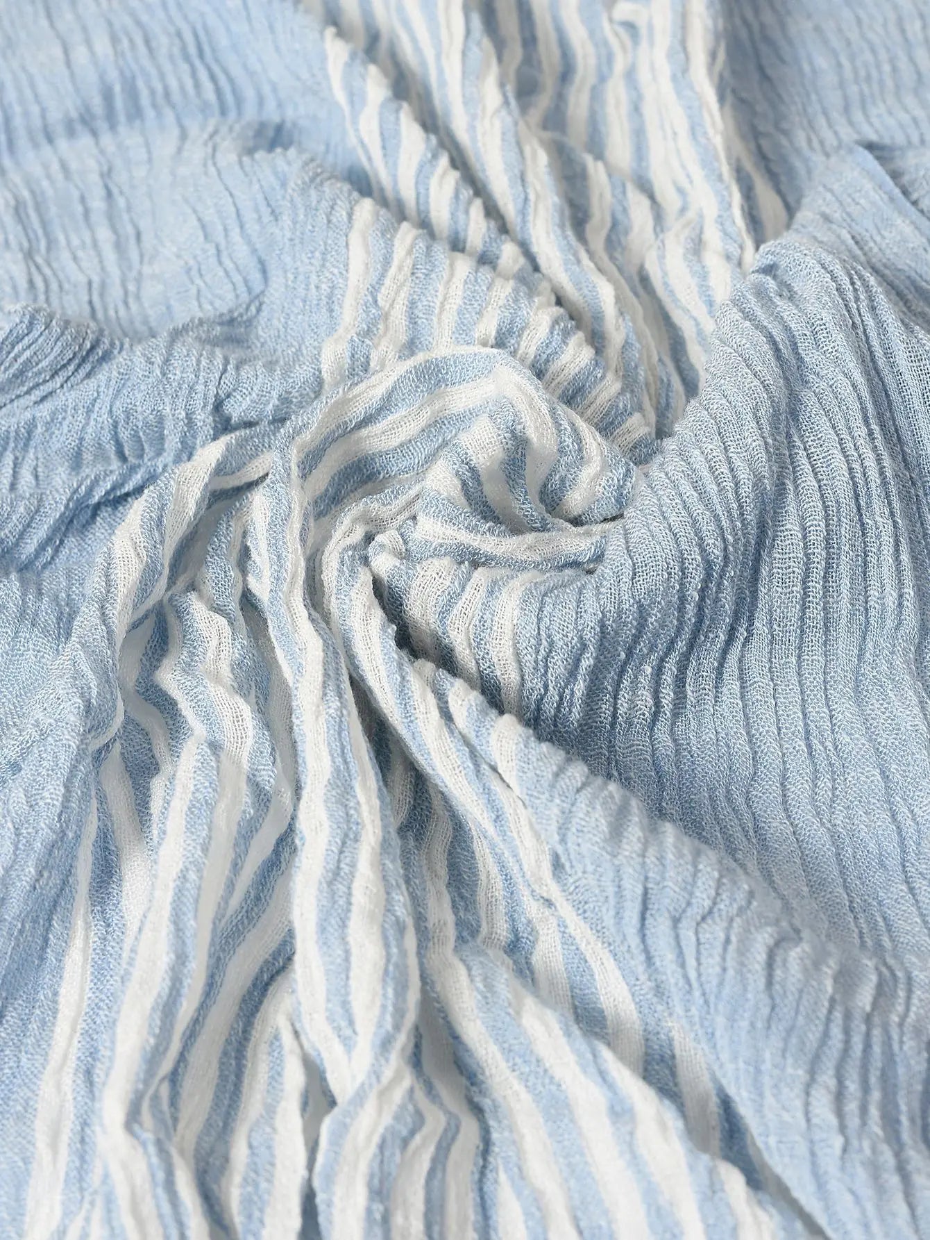 Fashionable Men's Cotton Linen Scarf | Warm Striped Neckerchief