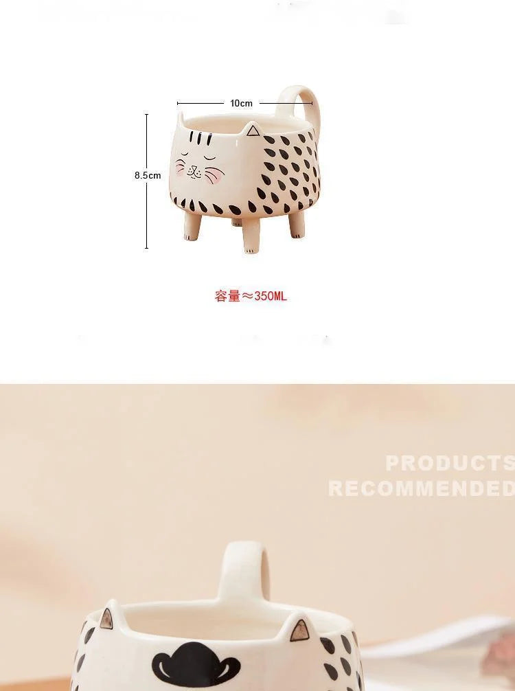 Cat Mug with 4 Legs | Cute Ceramic Coffee Mug for Cat Lovers