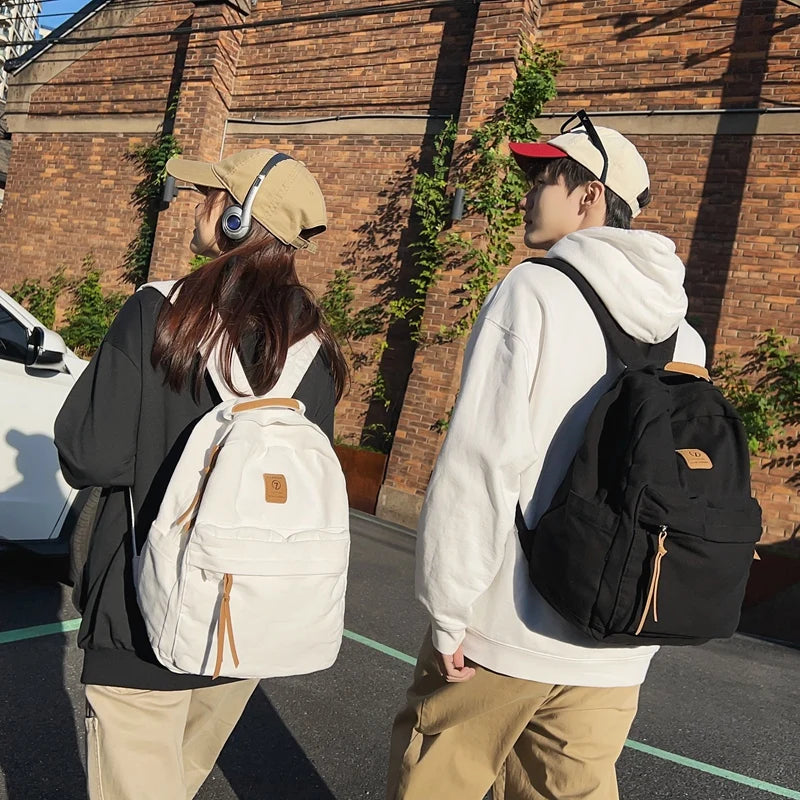 Casual Canvas Backpack for Students | Trendy Unisex College Bag
