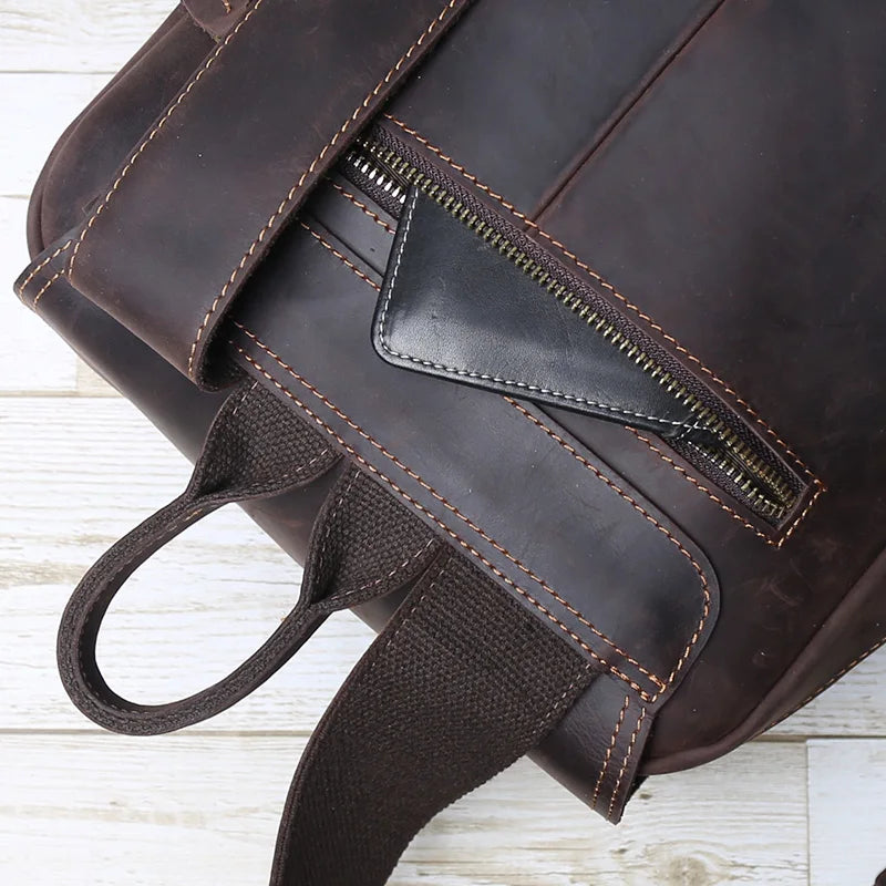 Retro Leather Backpack | Large Capacity Men’s & Women’s Travel Bag