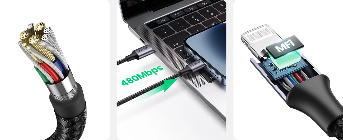 Fast Charging USB C to Lightning Cable | Compatible with iPhone
