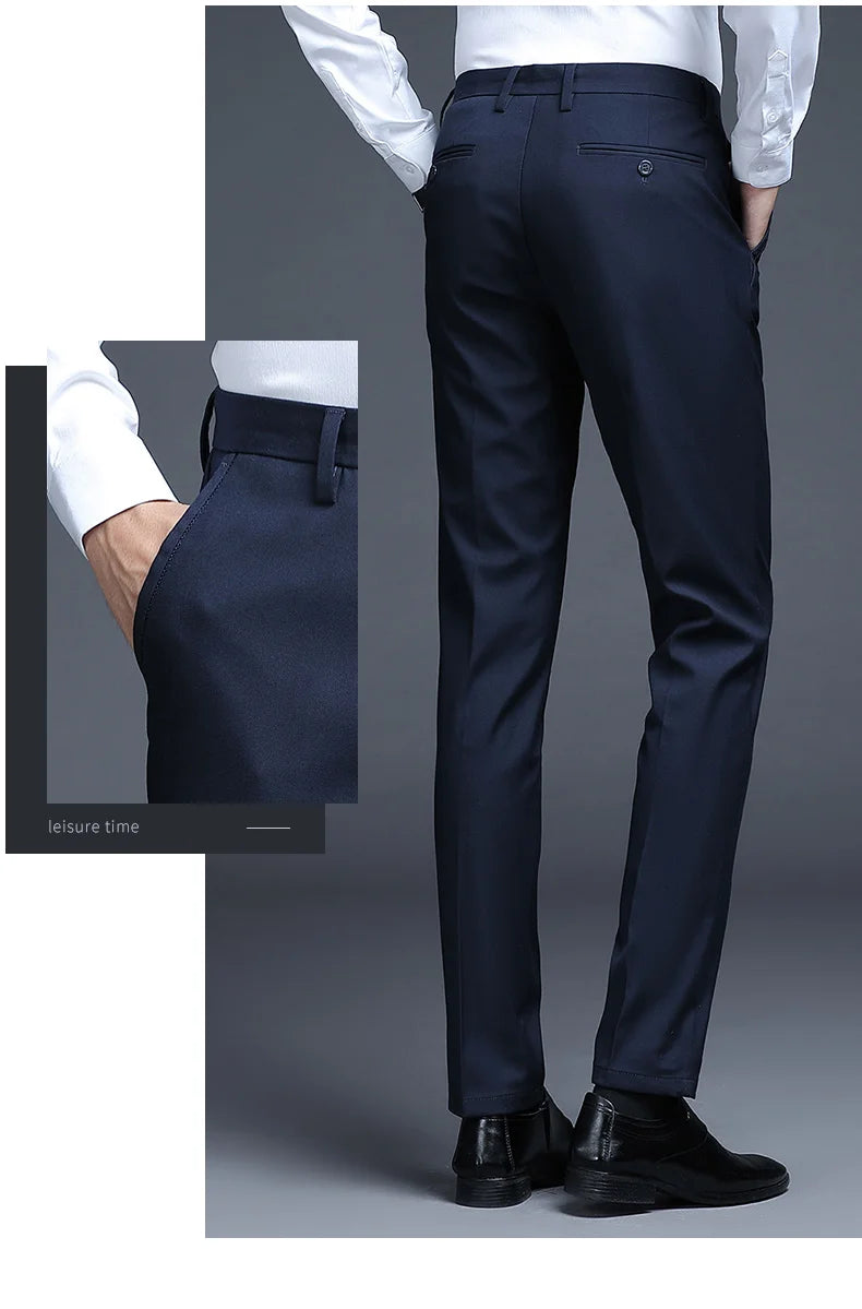 Men's Relaxed Fit Business Suit Pants | Stylish Office Trousers
