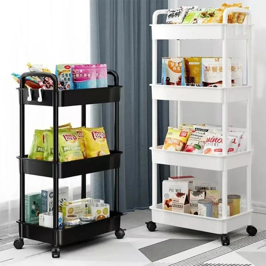 Mobile Kitchen Organizer Cart | Multi-Layer Storage Trolley