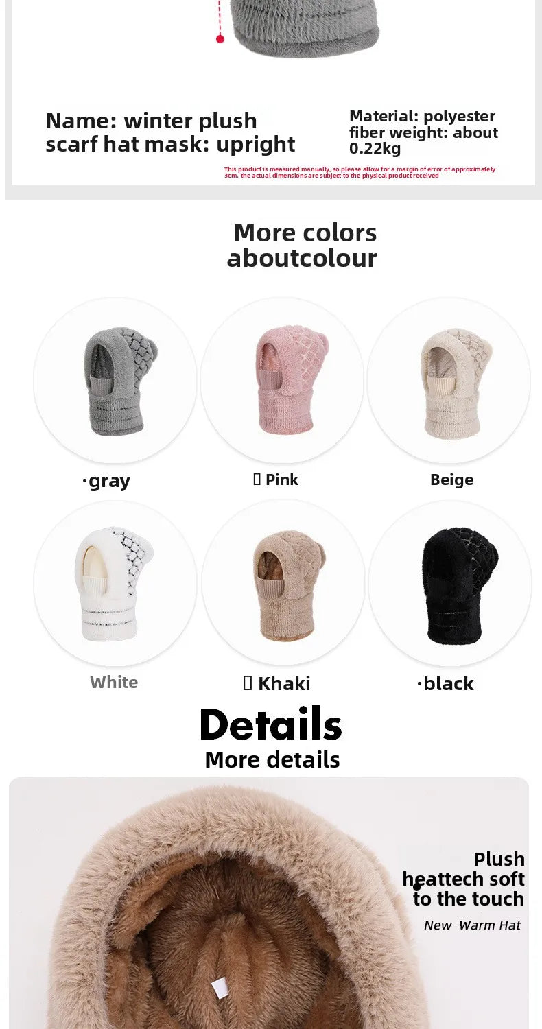 Women's 3-in-1 Fleece Lined Cycling Balaclava | Winter Windproof Hood