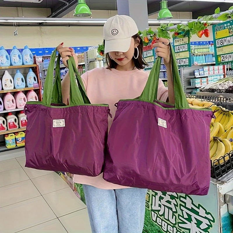 Foldable Large-Capacity Tote Bag | Stylish Grocery and Travel Companion