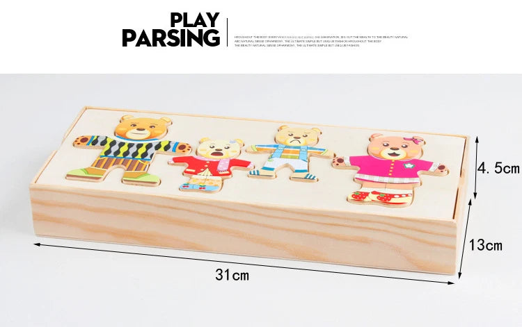 Educational Wooden Jigsaw Puzzle for Kids | Montessori Style Fun