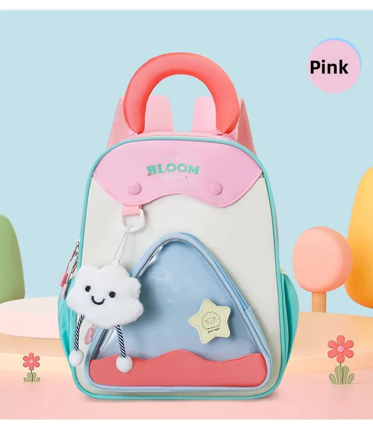 Lightweight Contrast Color Kindergarten Backpack | Cute Stylish Kids Bag