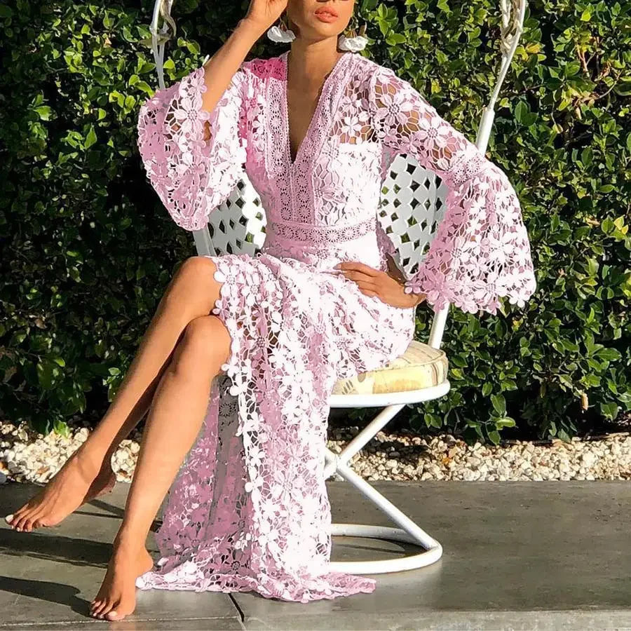 See-Through Hollow-Out Summer Dress for Women | Casual Bohemian Style