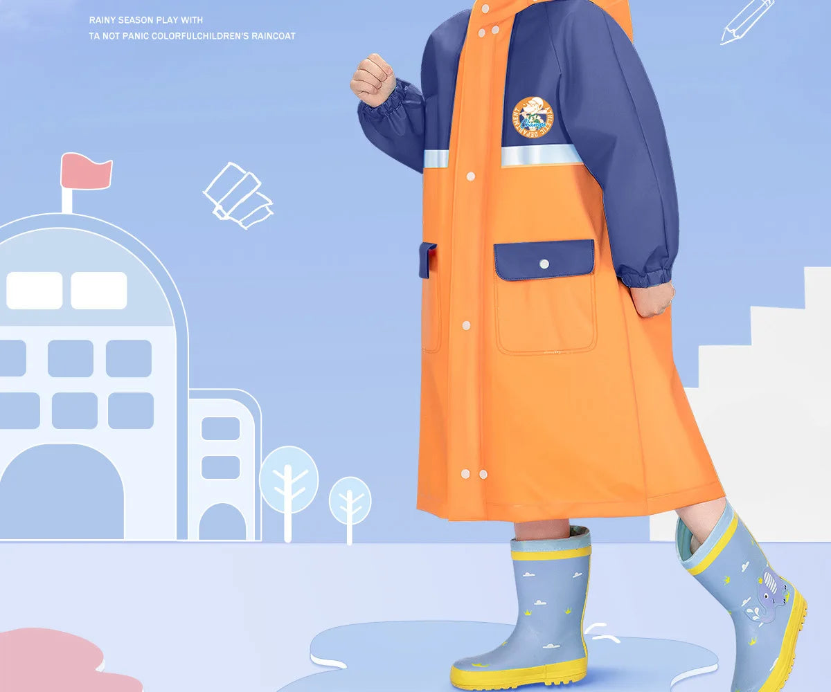 Children's Waterproof Raincoat with Fun Backpack | Stylish & Durable