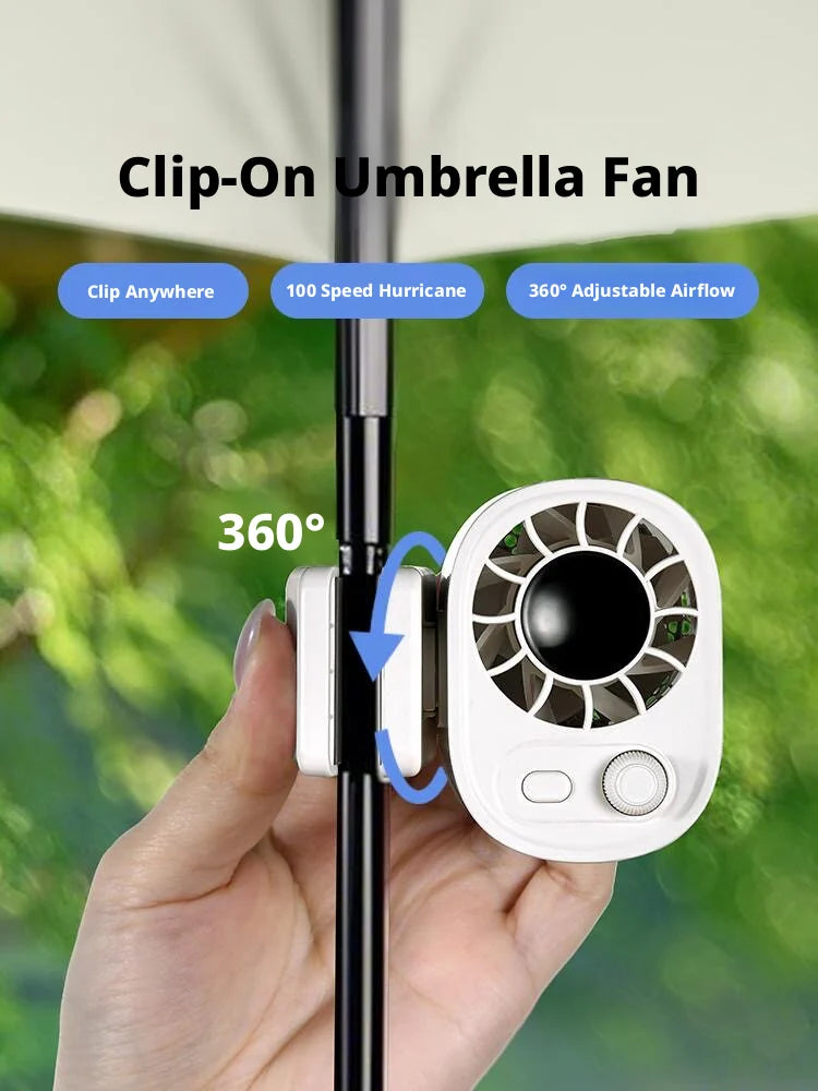 Portable 360° Rotatable Clip-On Car Fan | USB Rechargeable & Lightweight