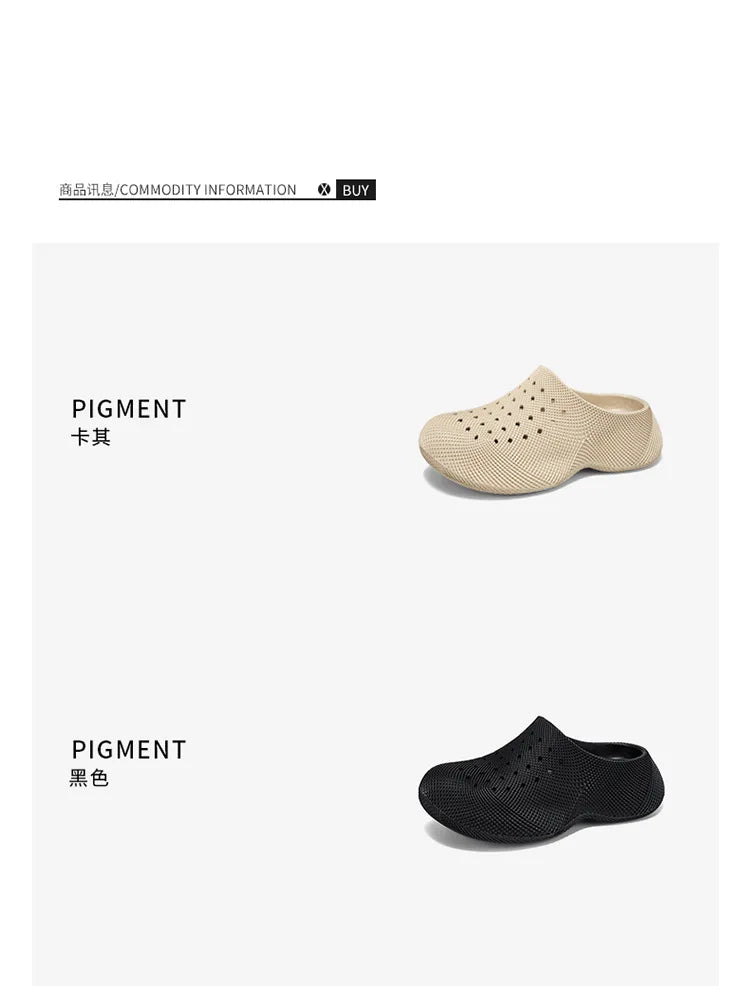 Generic Closed Toe Clogs 3d Printed Thick Sole Non Slip Soft Cushion Casual Summer Outdoor Slippers For Men Women Couple