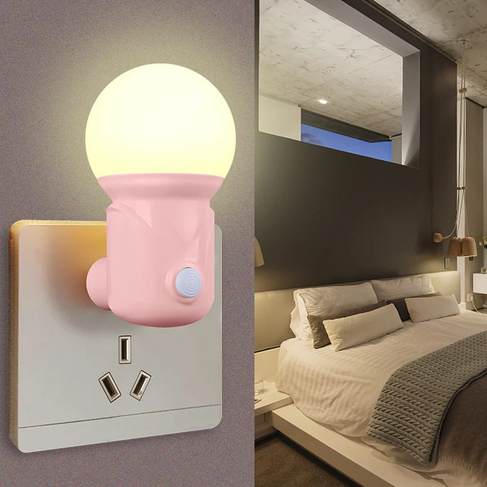 Luz nocturna LED enchufable | Iluminación blanca cálida y brillante ajustable