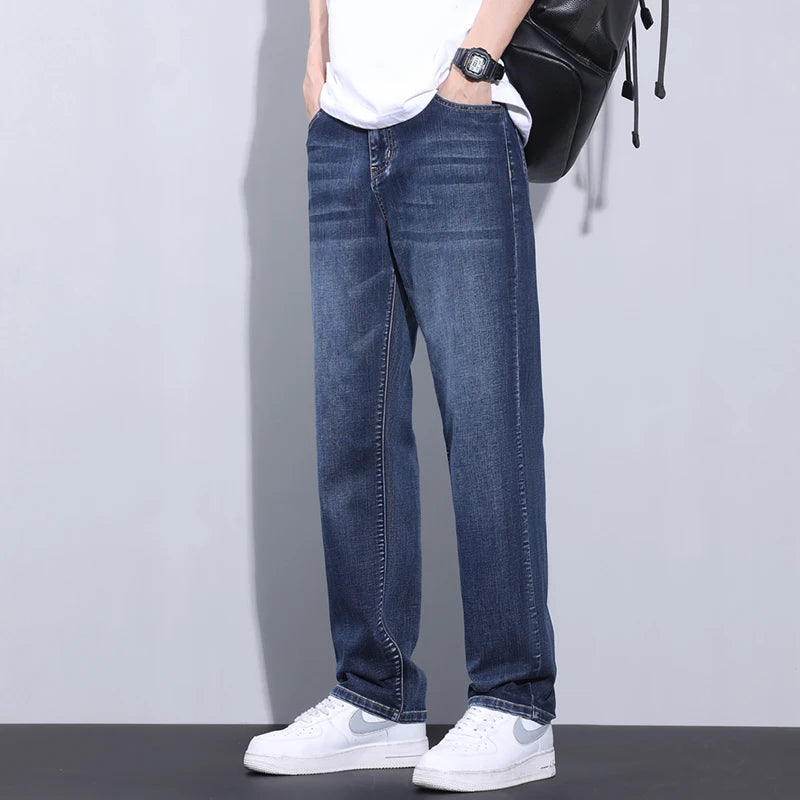 Men's Summer Thin Loose Straight Jeans | Comfortable Denim Trousers