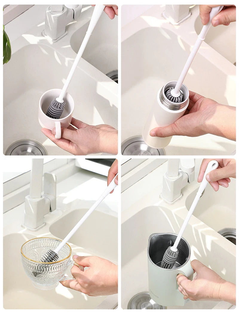 360° Rotating Silicone Baby Bottle Brush | Easy Cleaning Tool