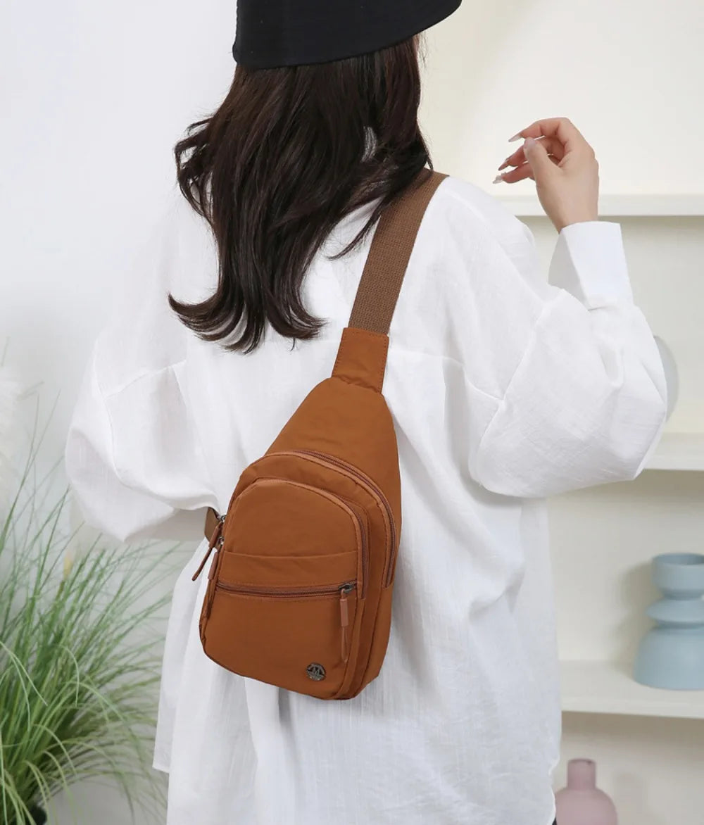 Spacious Waterproof Crossbody Bag | Lightweight Solid Color Messenger