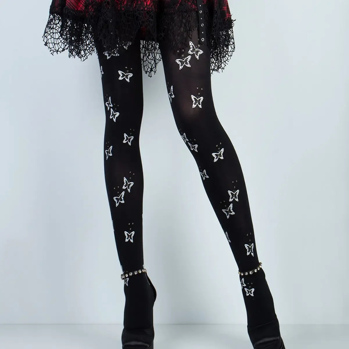 Punk Skull Stockings & Gloves Set | Gothic Cosplay Accessories