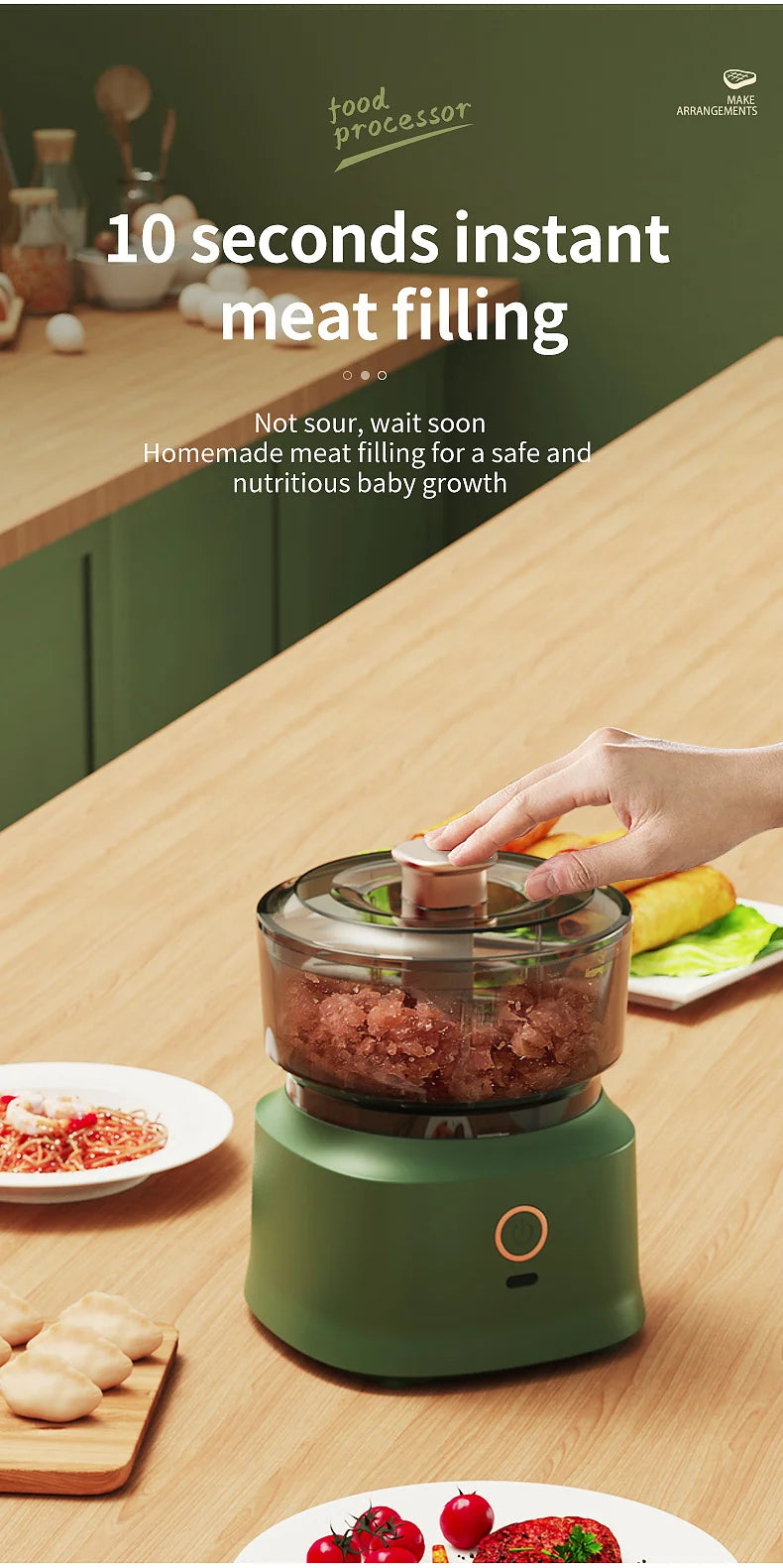 Mini Wireless Electric Garlic Press | Dual Purpose Food Shredder