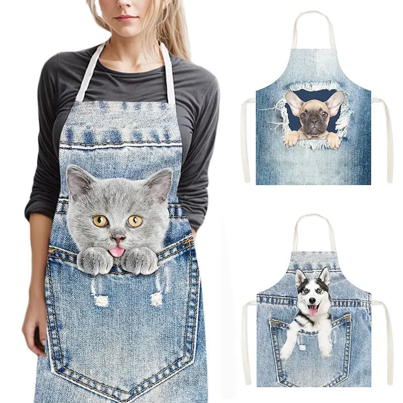Funny Cat & Dog Apron | Unique Kitchen & Cleaning Pinafore