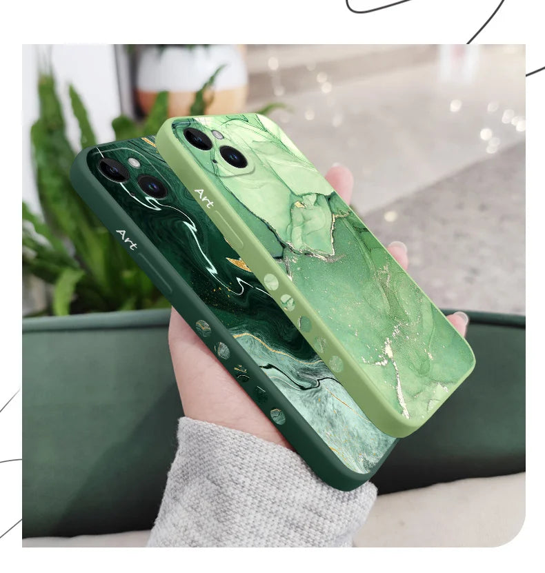 Marble Texture Phone Case For iPhone 16 16E 15 14 13 12 11 X XR XS SE2 SE2020 8 7 6 6S Plus Pro Max Mini Silicone Cover