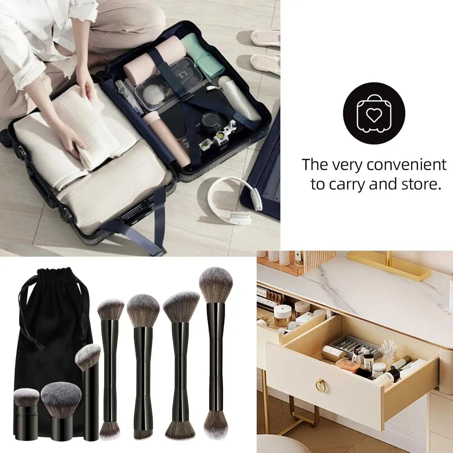 7pcs Double Sided Kabuki Makeup Brush Set | Flawless Finish