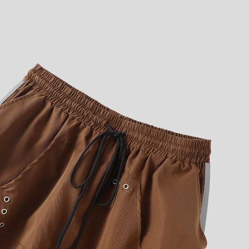 Men's Patchwork Joggers | Stylish Wide Leg Drawstring Pants