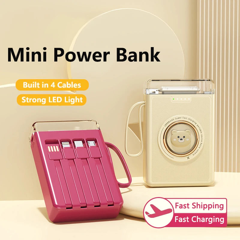 Cute Mini Power Bank 20000mAh Portable Charger | External Battery Pack