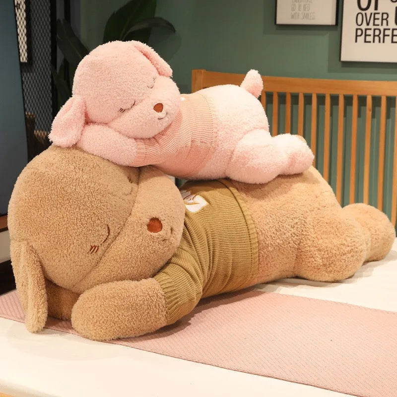 Lovely Giant Plush Dog Pillow | Soft Sweater Dog Stuffed Toy