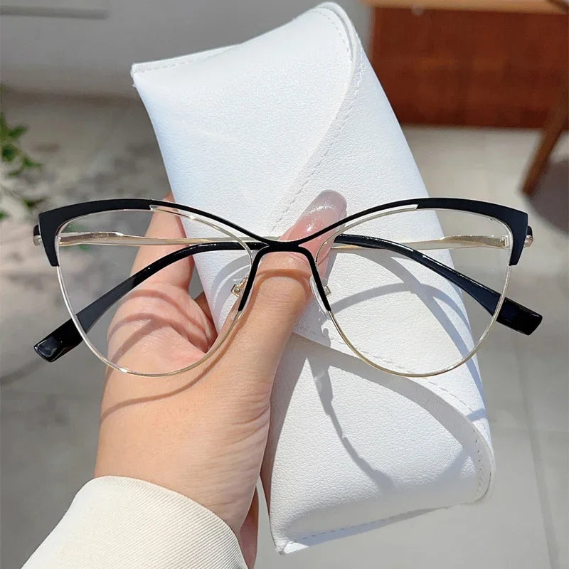 Gafas ojo de gato con estilo | Gafas de moda para mujer que bloquean la luz azul
