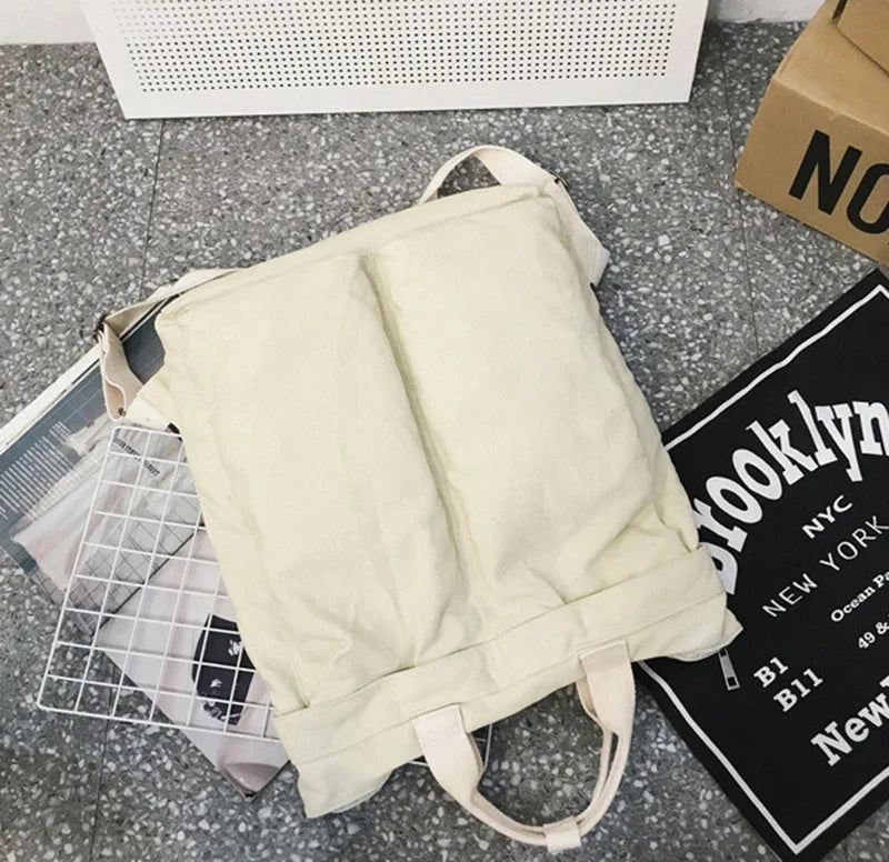 Large Capacity Retro Canvas Backpack for Women | Stylish School Bag