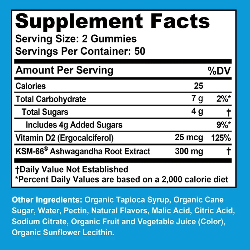 Natural Ashwagandha Gummies for Stress Relief & Focus Boost