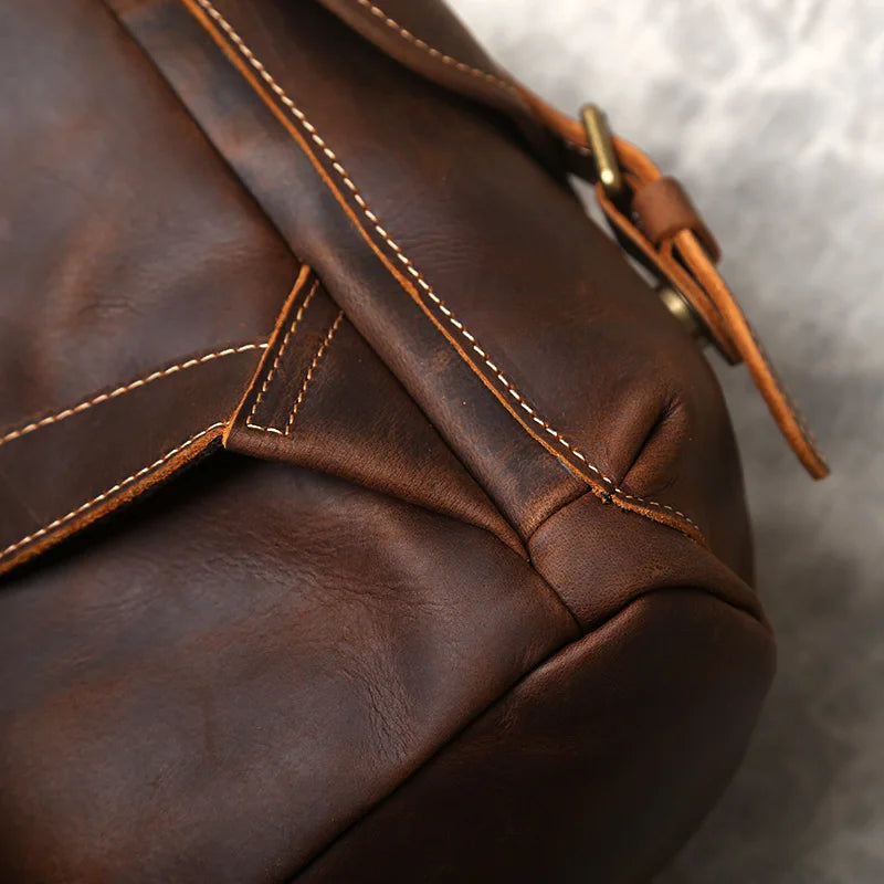 Retro Leather Men's Backpack | Spacious Travel & School Bag