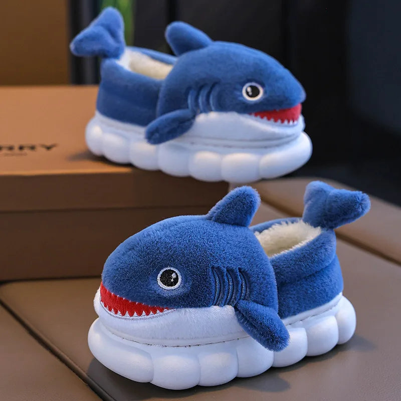 Cozy Cartoon Shark Slippers for Boys | Fun Indoor Shoes