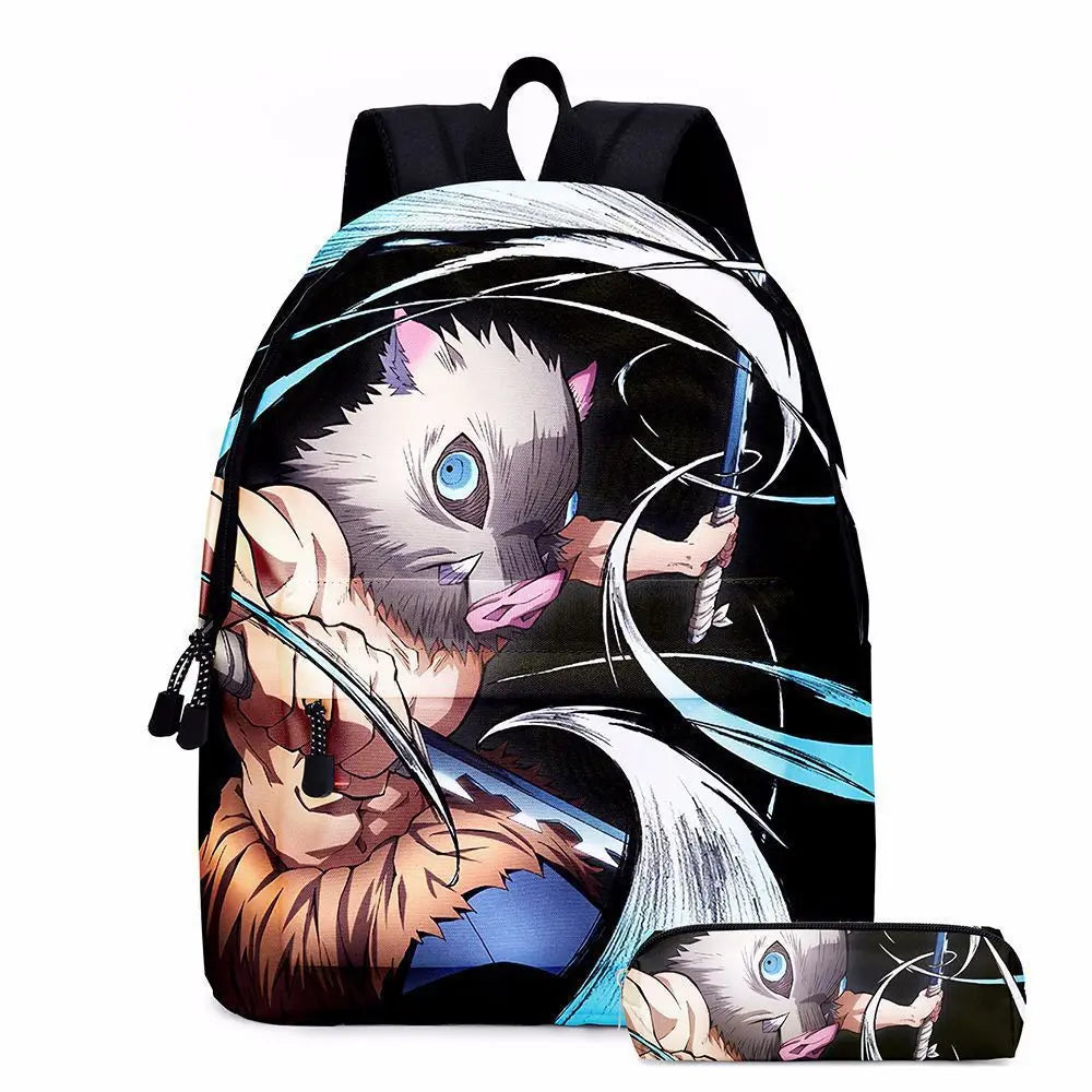 Anime Demon Slayer Backpack Set | Stylish Schoolbag & Pen Bag