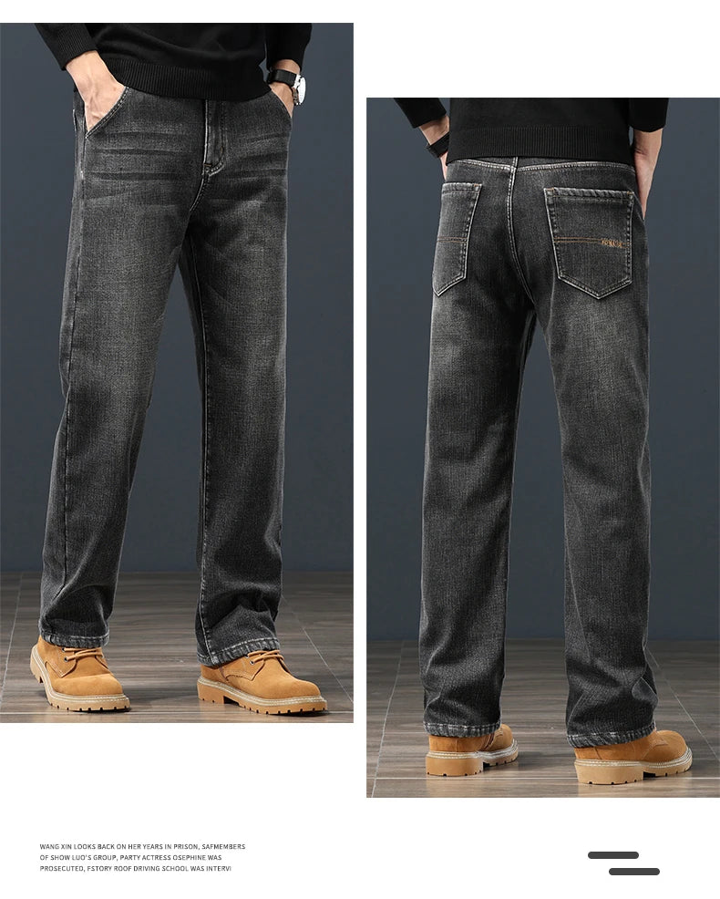 Winter Fleece Men's Jeans | Stylish Warm Denim for Cold Weather