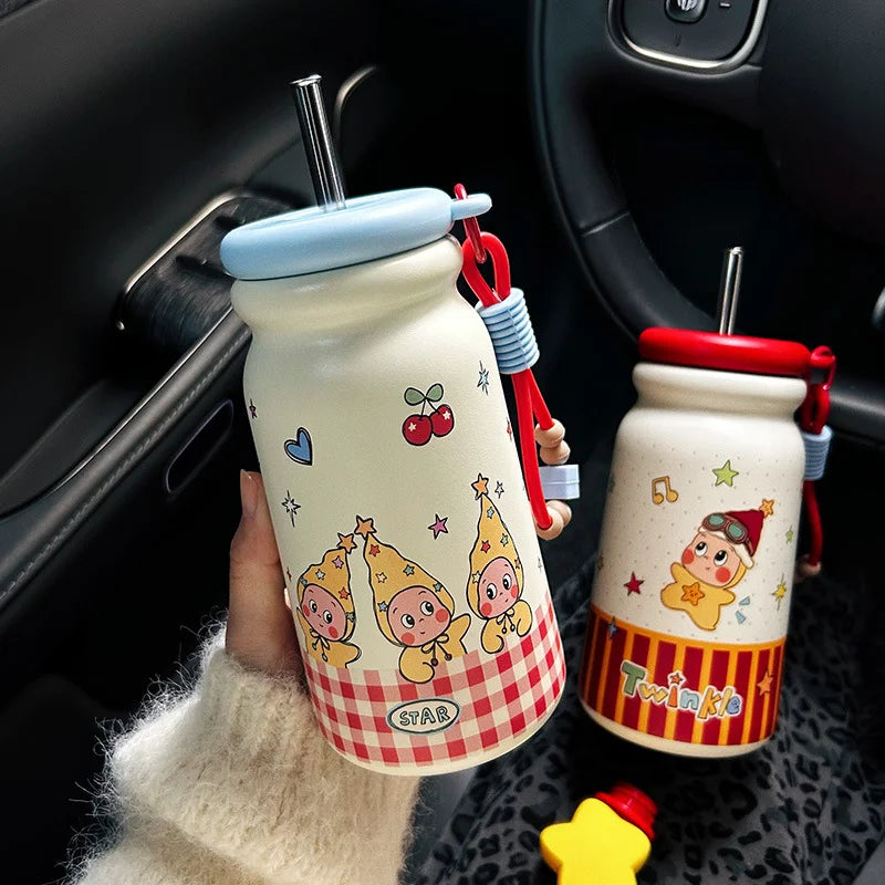 Cute Star Thermal Cup | Portable Stainless Steel Water Bottle