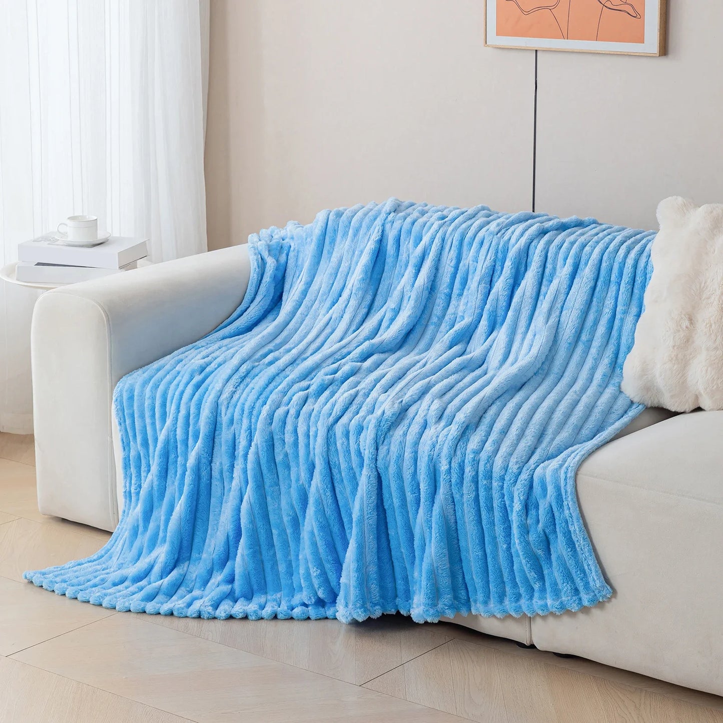 Thick Warm Flannel Blanket | Cozy Fleece Throw for All Seasons