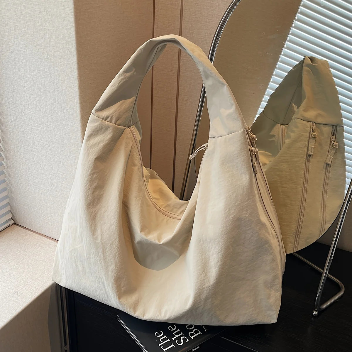 Large Nylon Tote Bag for College & Everyday Use | Stylish & Functional