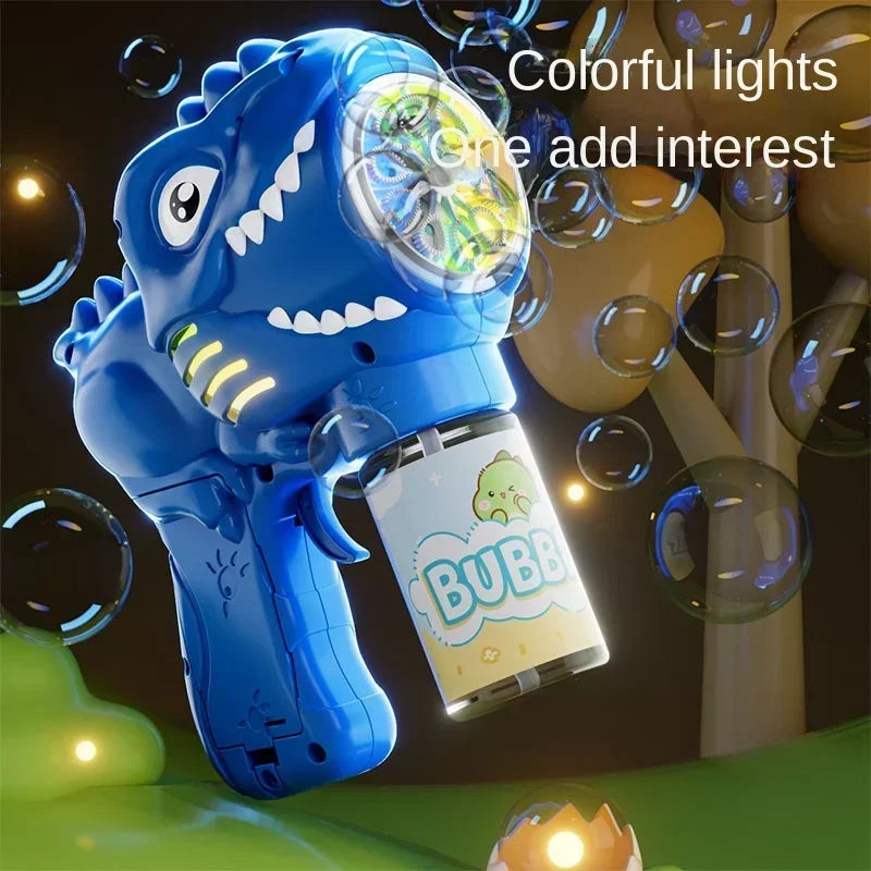 6-Hole Dinosaur Bubble Machine | Fun Electric Bubble Gun Toy