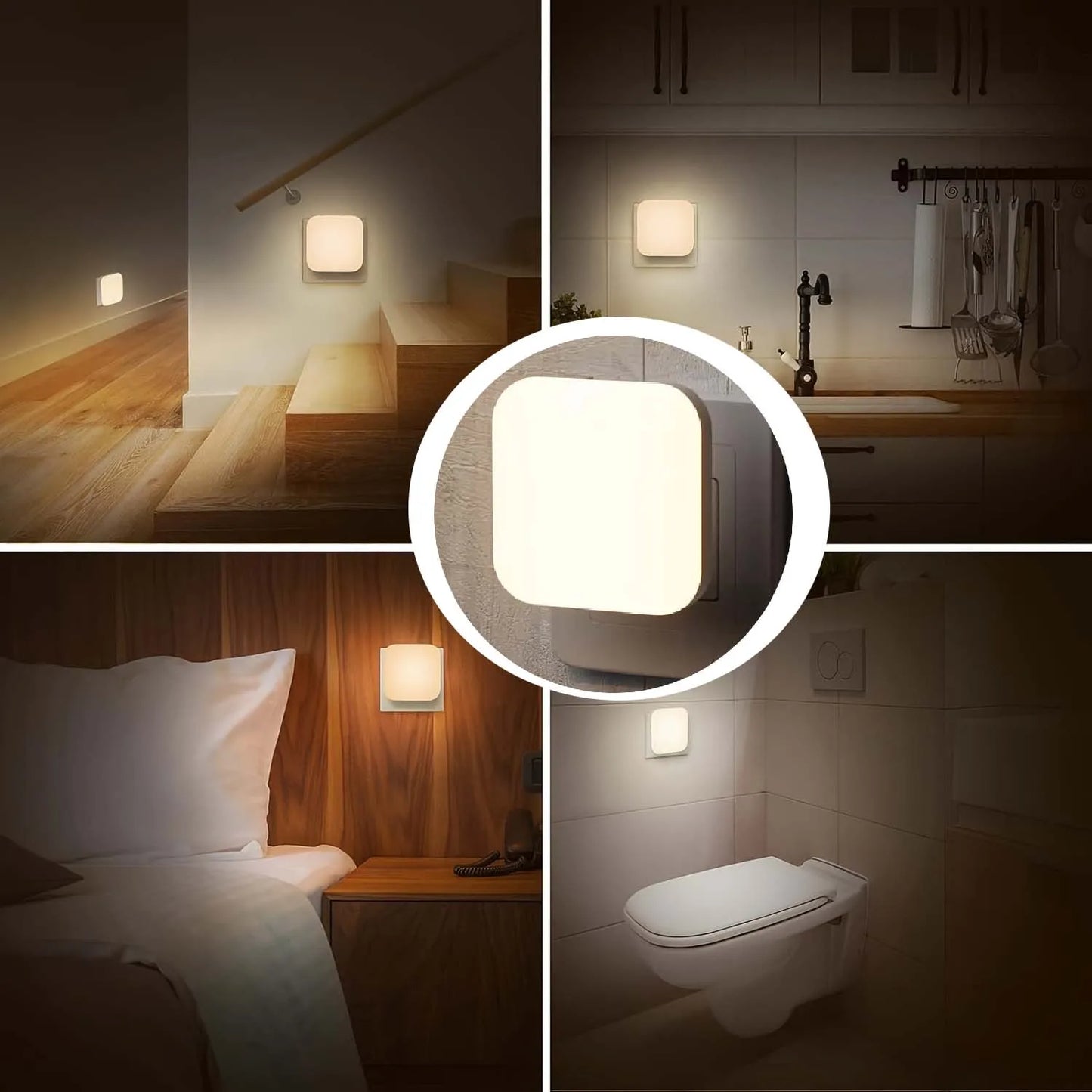 Luz nocturna regulable con sensor automático | Eficiente energéticamente y delgada