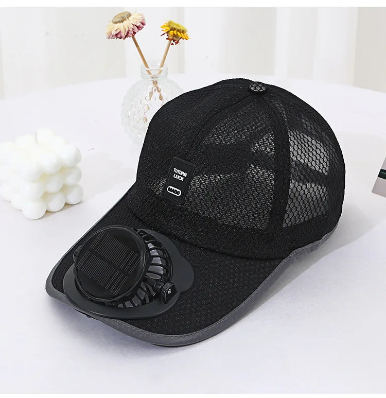 Solar Charging Fan Hat | Breathable UV Protection Baseball Cap
