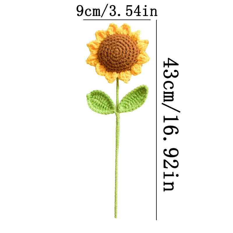 Hand-Knitted Artificial Sunflower | Perfect Gift & Home Decor
