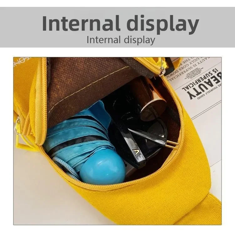 Stylish Embroidered Canvas Chest Bag | Women’s Daily Crossbody Bag