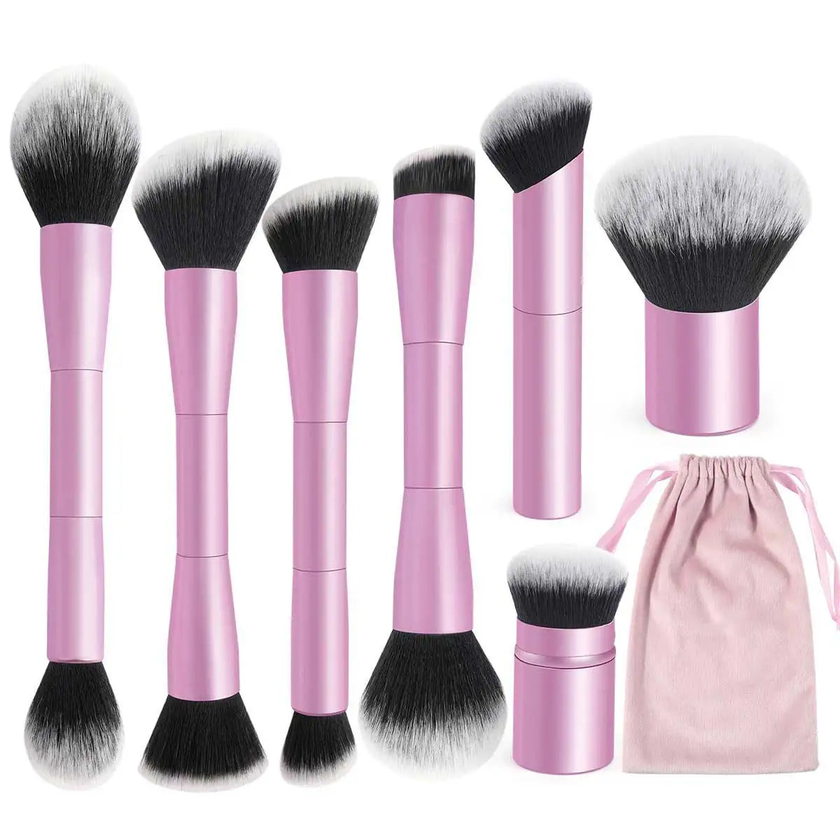 7pcs Double Sided Kabuki Makeup Brush Set | Flawless Finish