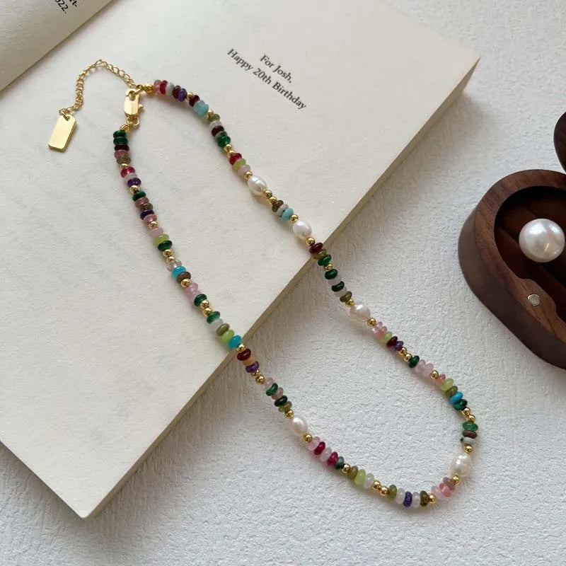 Colorful Beads & Pearl Necklace | Trendy Jewelry for Women